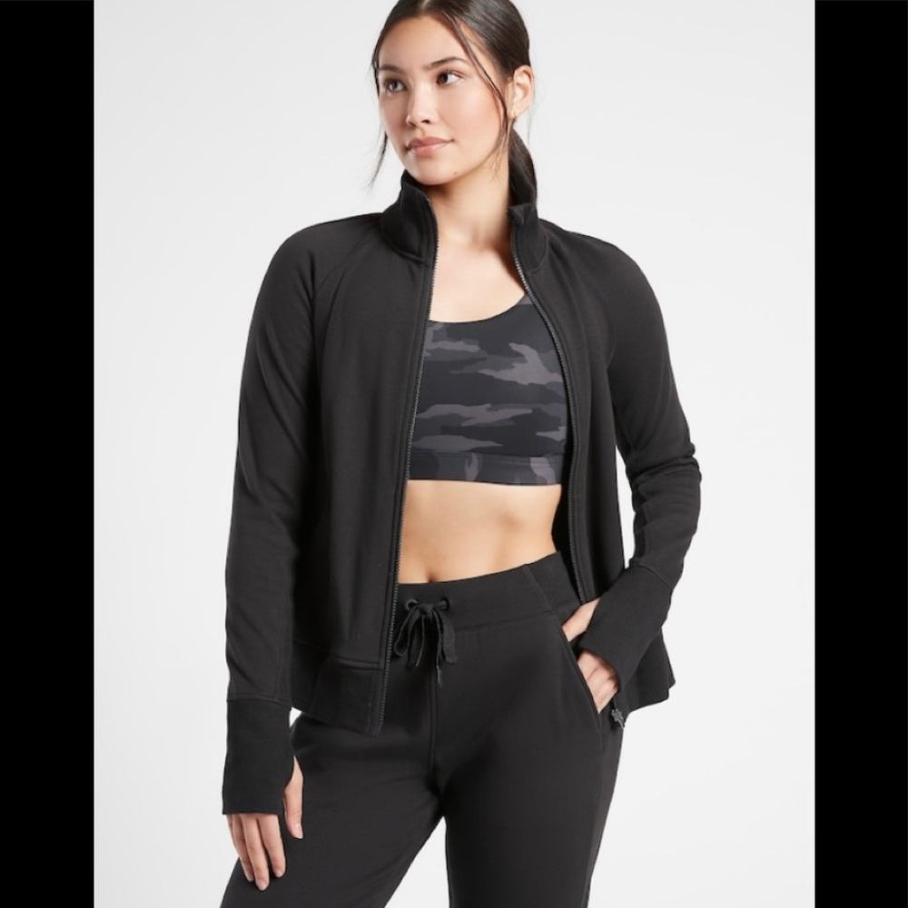 Athleta Black Zip-Up Performance Jacket
